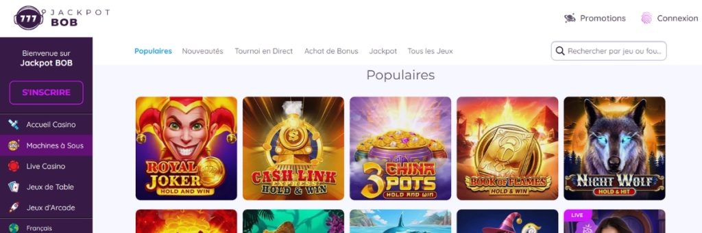 Jackpot bob jeux